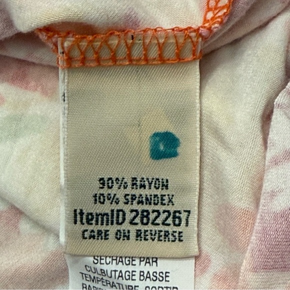 L.L. Bean Summer Knit Dress Sleeveless Floral Jersey Stretchy Empire Pastel XL - Picture 7 of 8